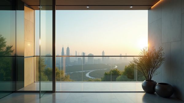 Enhance your space with a frameless glass Juliet balcony